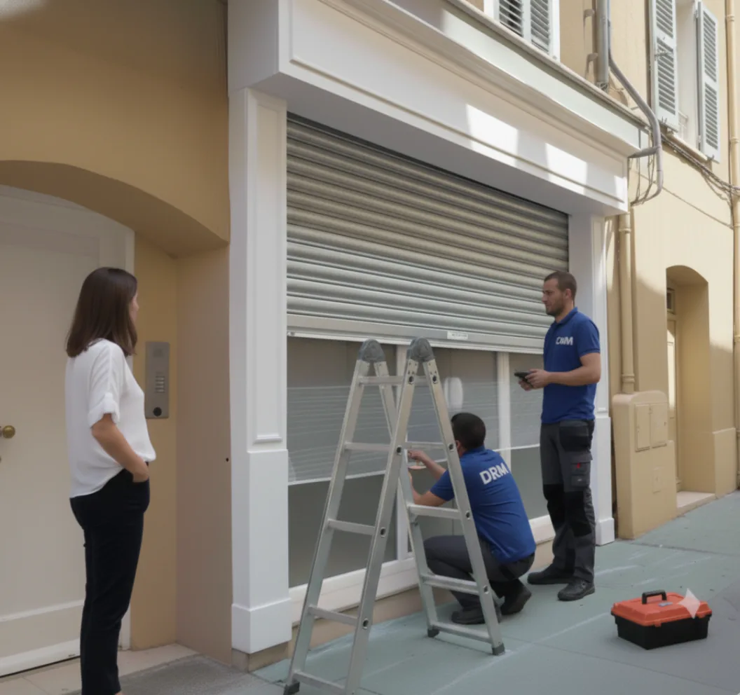 Étape 3 : Intervention technique installation rideau métallique La Seyne-sur-Mer
